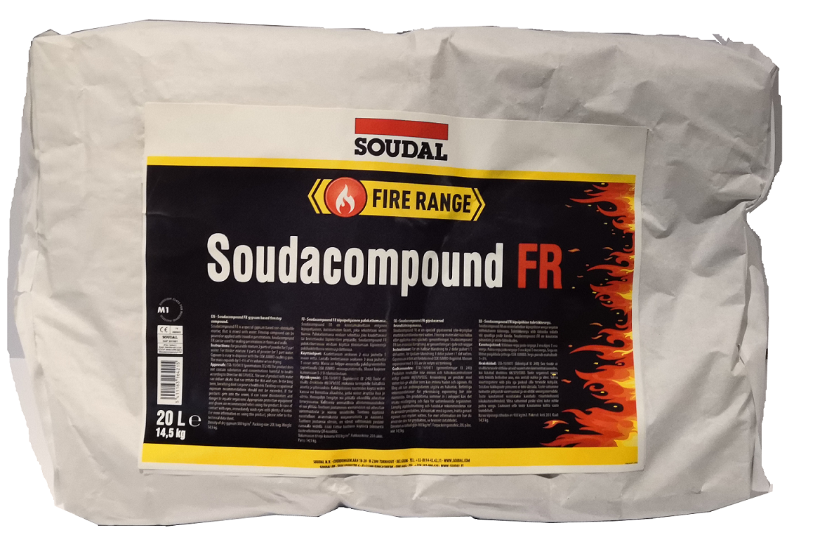 SOUDACOMPOUND FR+ KIPSIPOHJ VALK. 20 L SÄK. SOUDAL FIRE