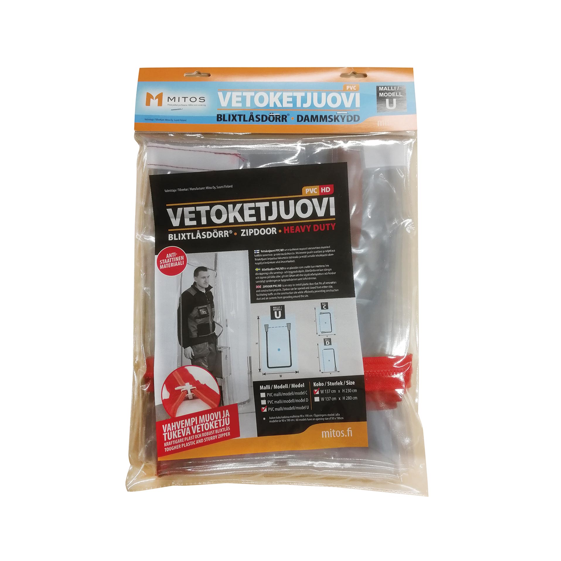 VETOKETJUOVI-PVC MALLI U 1,37MX2,3M HEAVY DUTY
