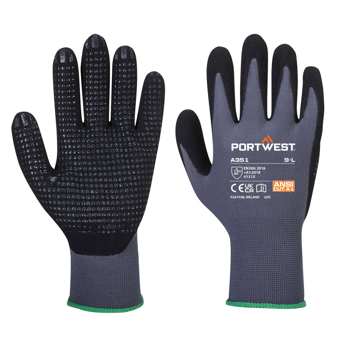 HANSKA DERMIFLEX ULTRA PLUS KÄSINE L HARMAA/MUSTA A351G8R