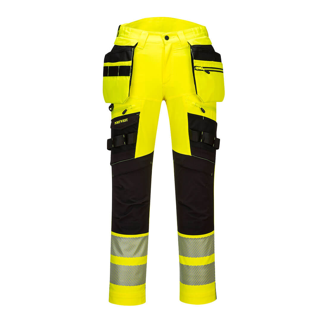 DX442 HI-VIS STRETCH RIIPPUTASKUHOUSUT 41" (56) KELTAINEN IRROTETT. RIIPPUTASK. PORTWEST