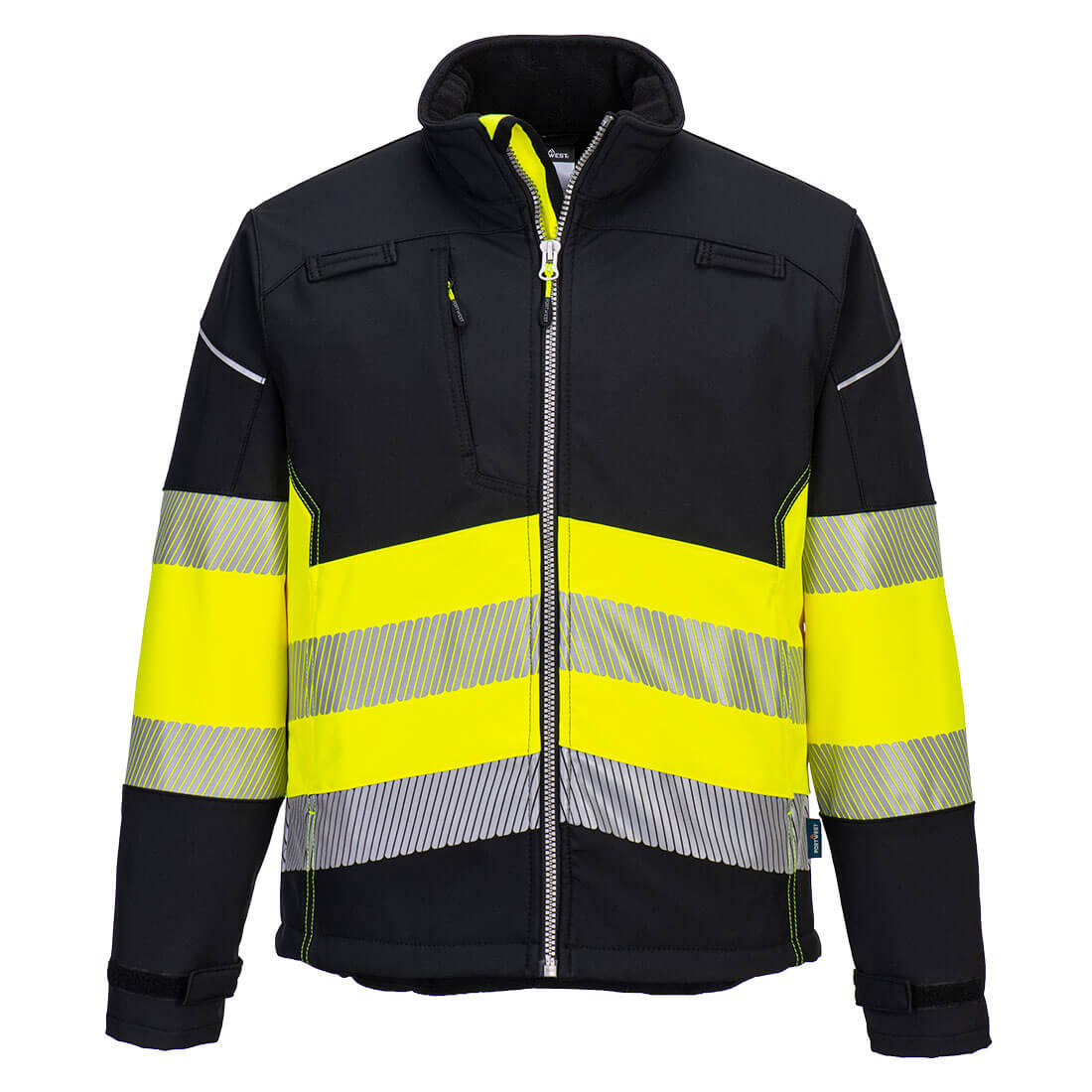PW3 HI-VIS LUOKKA 1 SOFTSHELL TAKKI 3L S MUSTA/KELTAINEN PW375BKY