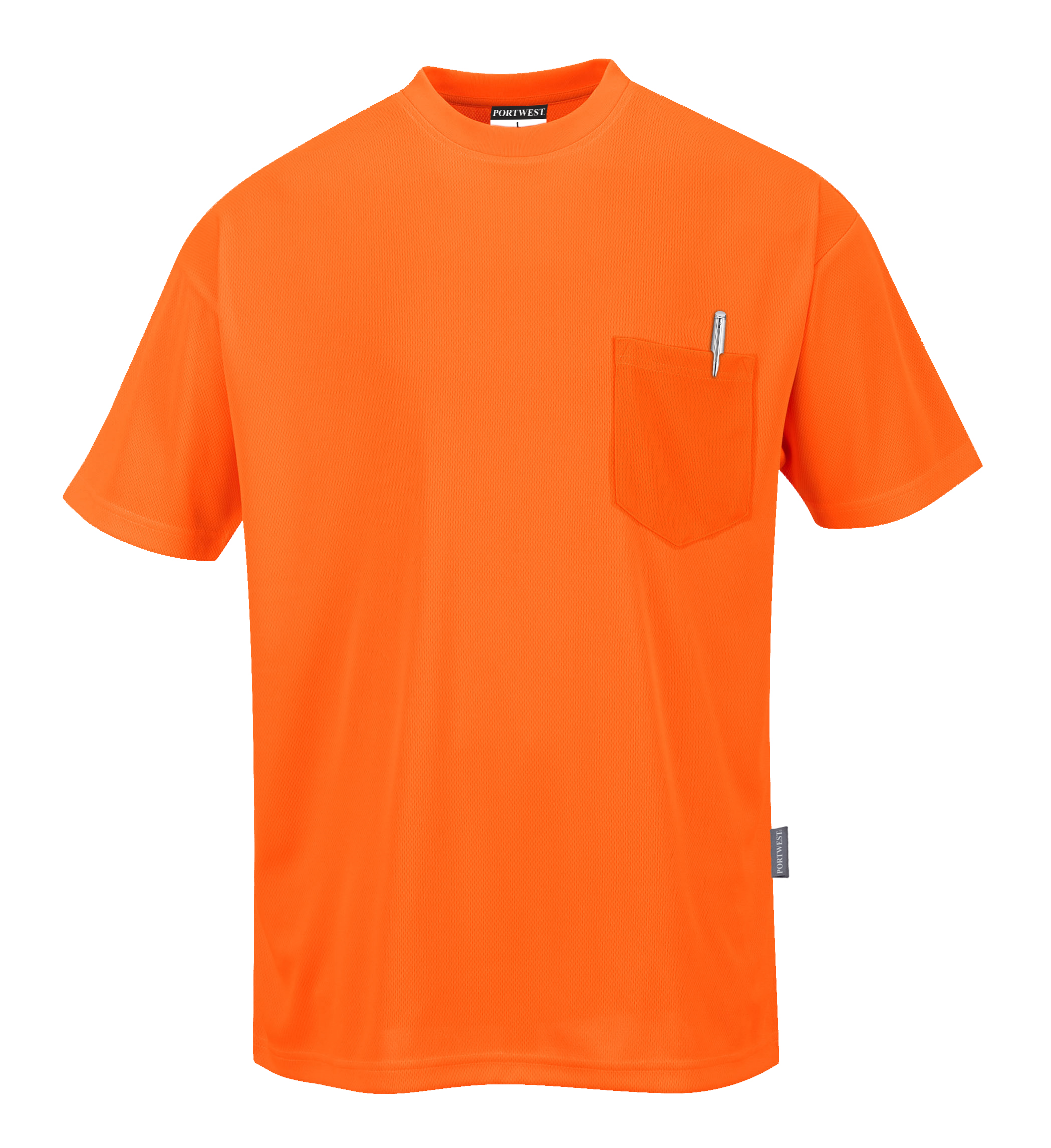 S578 - DAY-VIS XXXL LYHYTHIHAINEN TASKULLINEN T-PAITA ORANSSI