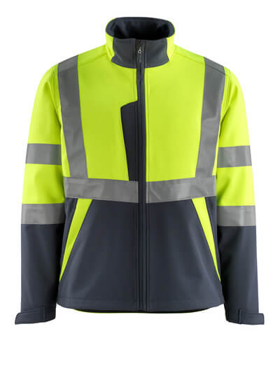 MASCOT® SAFE LIGHT  KIAMA SOFTSHELL TAKKI 4XL HI-VIS KELTAINEN/NAVY 15902-253-17010