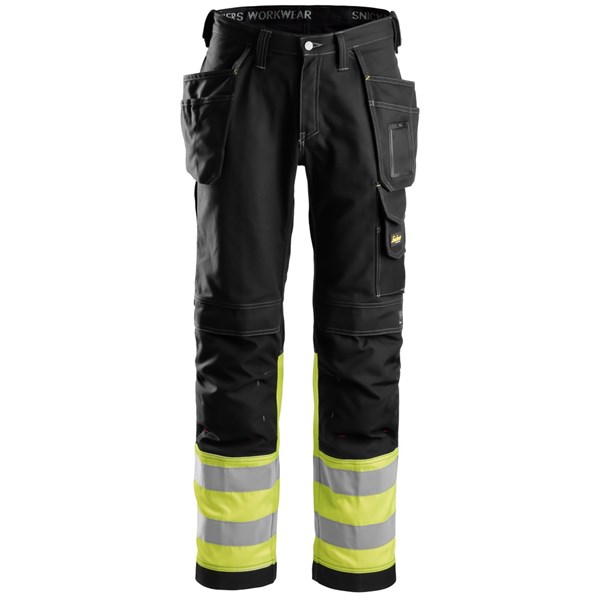 HUOMIOTYÖHOUSUT MUSTA/KELTAINEN 48 3235