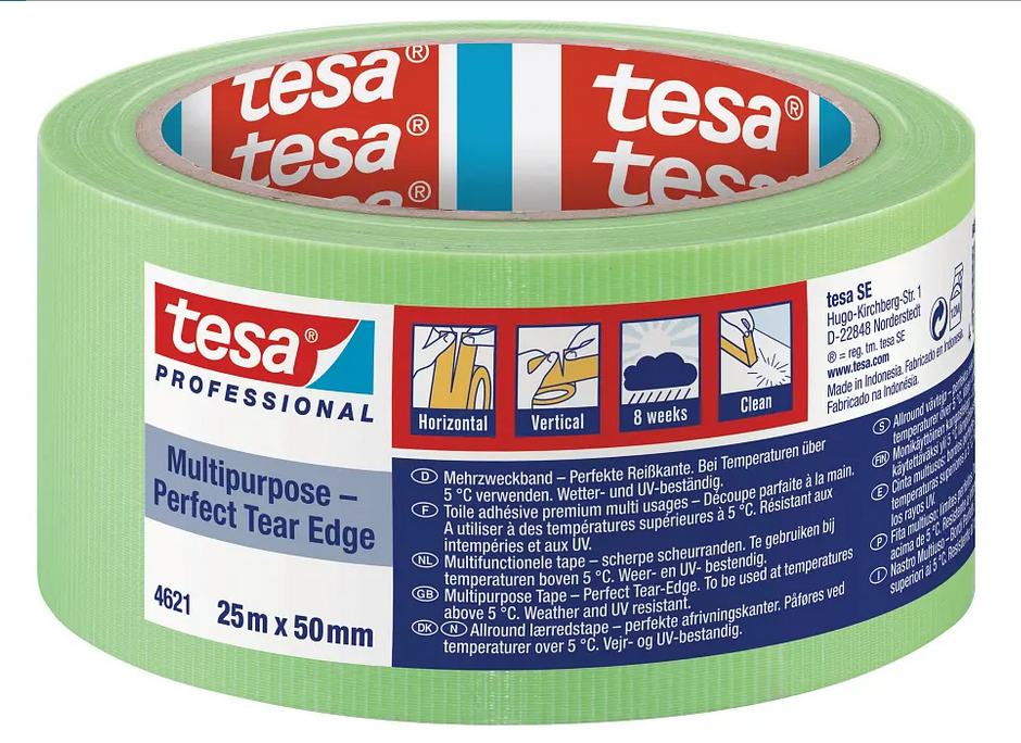 TEIPPI KANGASTEIPPI TESA 25M X 50MM VIHREÄ 04621