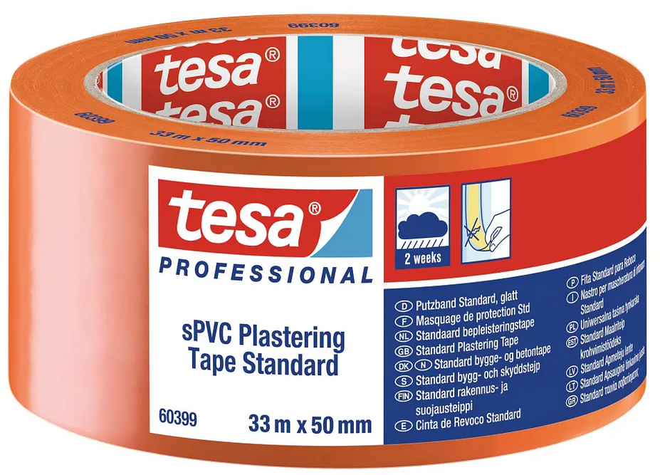 TEIPPI RAKENNUSTEIPPI/SUOJATEIPPI PVC 33MX50MM ORANSSI 60399