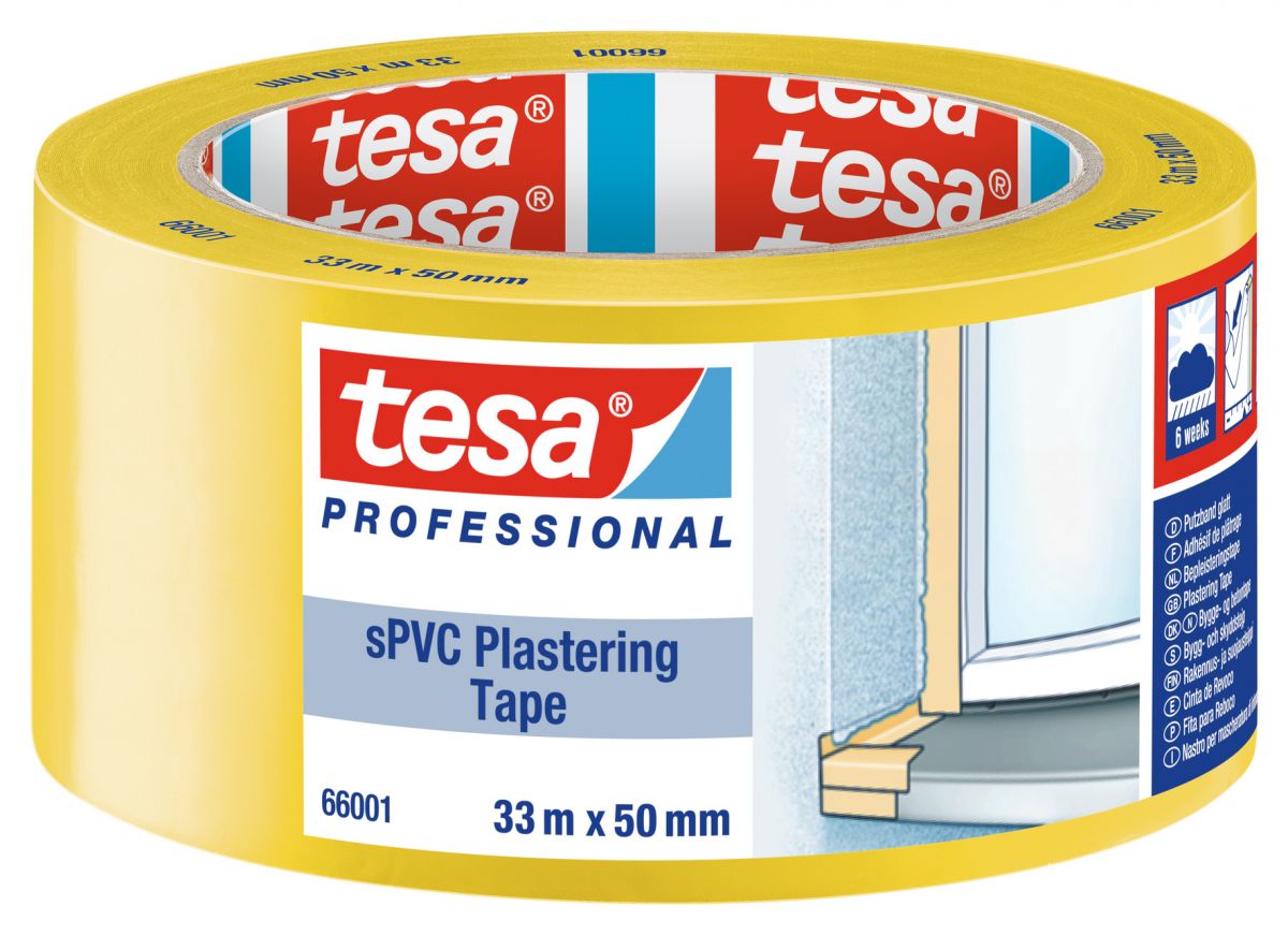TEIPPI RAKENNUSTEIPPI PVC KELTAINEN 66001 50 mm x 33 m 6 VKOA