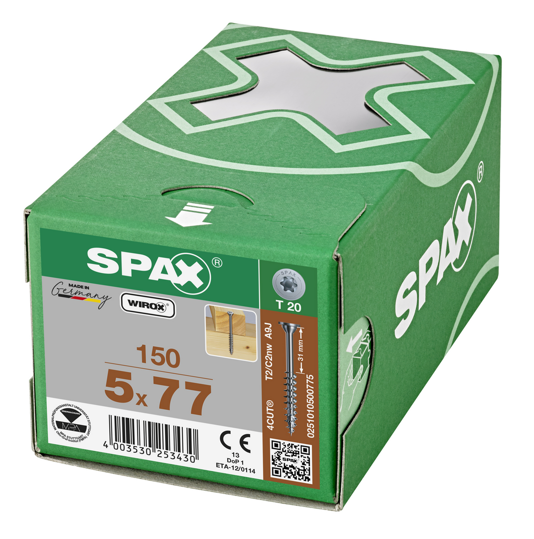 SPAX  LAATTAUPPOK. 5X77/46 T20 (150) WIROX
